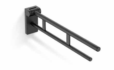 Barra de apoio para pessoas com deficiência Ø32, basculante, PREMIUM - 80 cm / aço inoxidável, preto mate
