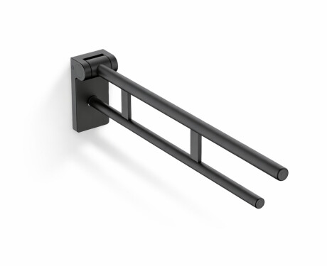 Barra de apoio para pessoas com deficiência Ø32, basculante, PREMIUM - 80 cm / aço inoxidável, preto mate