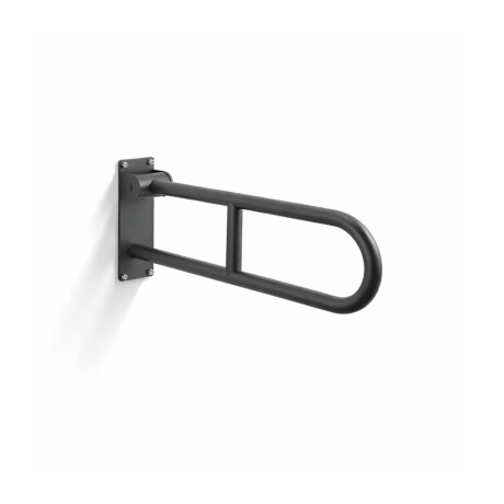 Barra de apoio para pessoas com deficiência, Ø32, arqueada e basculante, modelo STANDARD - 60 cm / aço inoxidável, preto mate #1