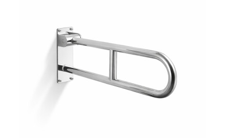Barra de apoio para pessoas com deficiência, Ø32, arqueada e basculante, modelo STANDARD - 60 cm / aço inoxidável polido