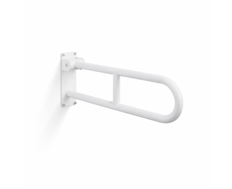 Barra de apoio para pessoas com deficiência, Ø32, arqueada e basculante, modelo STANDARD - 60 cm / aço inoxidável, branco mate