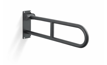 Barra de apoio para pessoas com deficiência, Ø32, arqueada e basculante, modelo STANDARD - 70 cm / aço inoxidável, preto mate