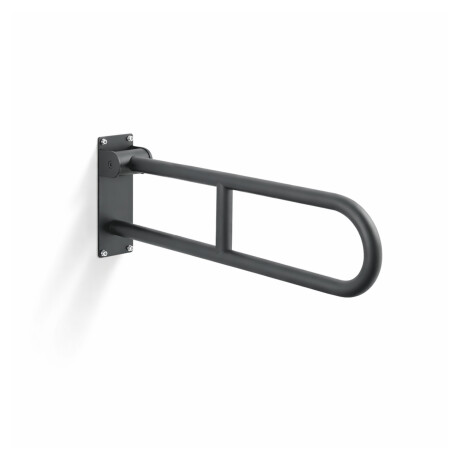 Barra de apoio para pessoas com deficiência, Ø32, arqueada e basculante, modelo STANDARD - 70 cm / aço inoxidável, preto mate #1