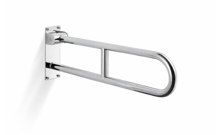 Barra de apoio para pessoas com deficiência, Ø32, arqueada e basculante, modelo STANDARD - 70 cm / aço inoxidável polido