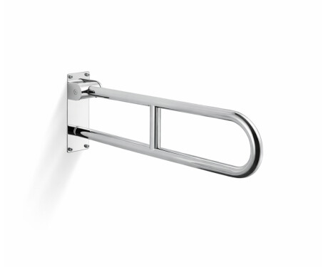 Barra de apoio para pessoas com deficiência, Ø32, arqueada e basculante, modelo STANDARD - 70 cm / aço inoxidável polido