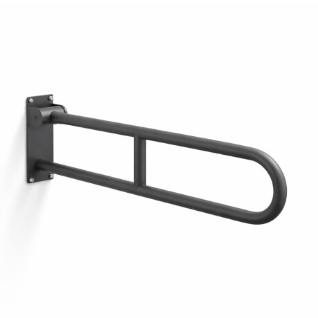 Barra de apoio para pessoas com deficiência, Ø32, arqueada e basculante, modelo STANDARD - 80 cm / aço inoxidável, preto mate #1