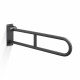 Barra de apoio para pessoas com deficiência, Ø32, arqueada e basculante, modelo STANDARD - 80 cm / aço inoxidável, preto mate #1
