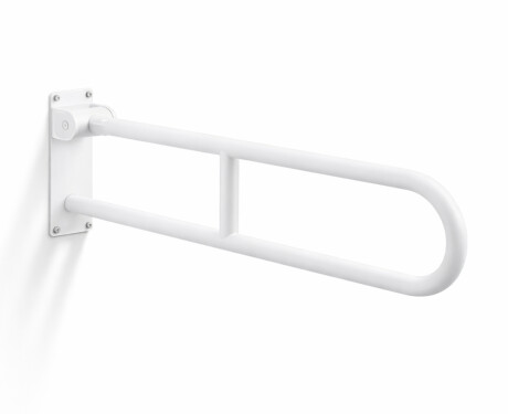 Barra de apoio para pessoas com deficiência, Ø32, arqueada e basculante, STANDARD - 80 cm / aço inoxidável, branco mate