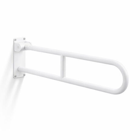 Barra de apoio para pessoas com deficiência, Ø32, arqueada e basculante, STANDARD - 80 cm / aço inoxidável, branco mate #1