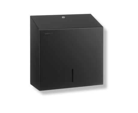 Dispensador de toalhas de papel dobradas em V (dimensões máximas da carga de papel: 25 x 11,5 x 24 cm) série R1 / aço inoxidável preto mate