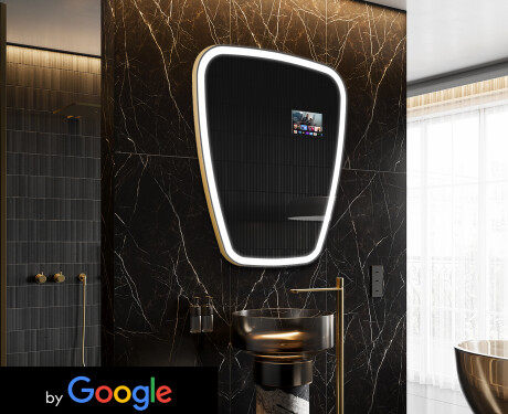 Espelho irregular de banho LED SMART Z222 Google