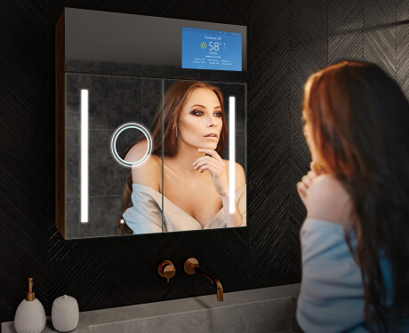 Smart Armário Com Espelho E Com Iluminação LED - L02 Sarah 66,5 x 72cm #10