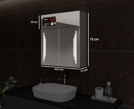 Smart Armário Com Espelho E Com Iluminação LED - L27 Sarah 66,5 x 72cm #3