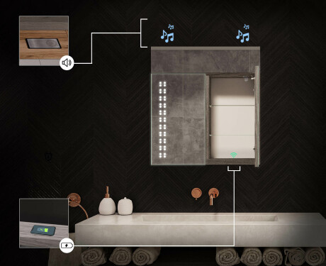 Armário Com Espelho E Com Iluminação LED - L55 Emily 66,5 x 72cm #7