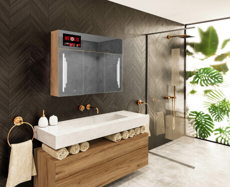 Smart Armário Com Espelho E Com Iluminação LED - L27 Sarah 100 x 72cm #6