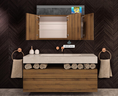 Smart Armário Com Espelho E Com Iluminação LED - L27 Sarah 100 x 72cm #9