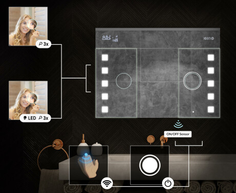 Armário Com Espelho E Com Iluminação LED - L03 Emily 100 x 72cm #5