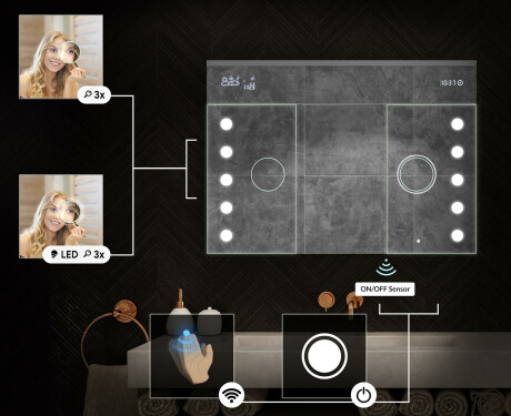 Armário Com Espelho E Com Iluminação LED - L06 Emily 100 x 72cm #5