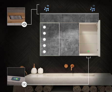 Armário Com Espelho E Com Iluminação LED - L06 Emily 100 x 72cm #6