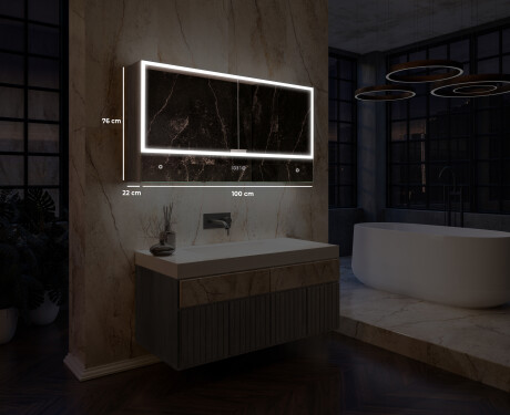 Armário De Casa De Banho LED Lily - De 2 Portas 100 x 72,5cm #2