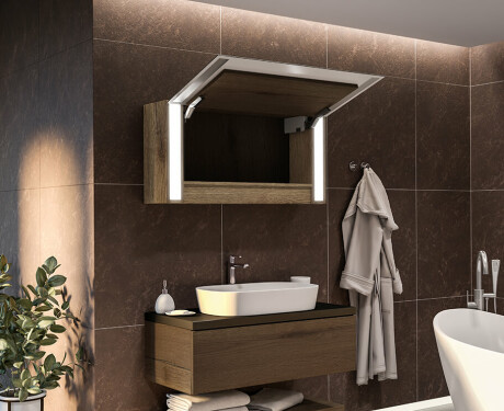 Armário Com Espelho E Com Iluminação LED Sofia 100 x 50cm #11