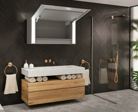 Armário Com Espelho E Com Iluminação LED Sofia 100 x 50cm #12