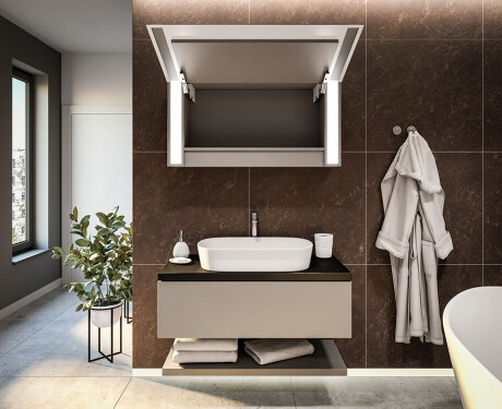 Armário Com Espelho E Com Iluminação LED Sofia 100 x 50cm #9