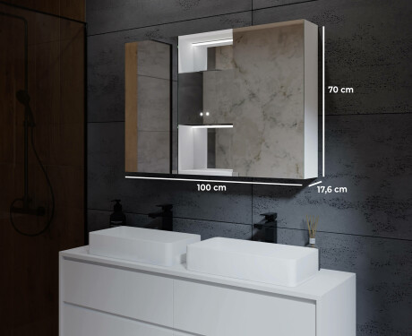 Armário De Casa De Banho LED Lisa 100 x 70cm #2