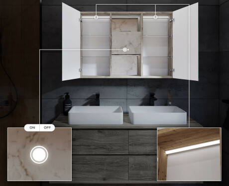 Armário De Casa De Banho LED Lisa 100 x 70cm #5