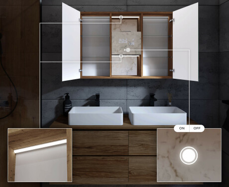 Armário De Casa De Banho LED Lisa 100 x 70cm #6