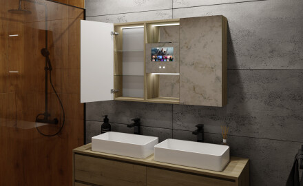 Armário De Casa De Banho LED Lisa 100 x 70cm