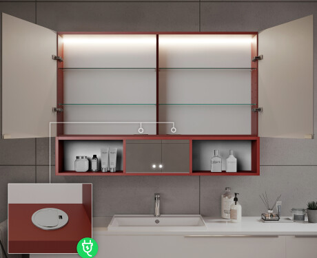 Armário De Casa De Banho LED Emma - De 2 Portas 100 x 72cm #10