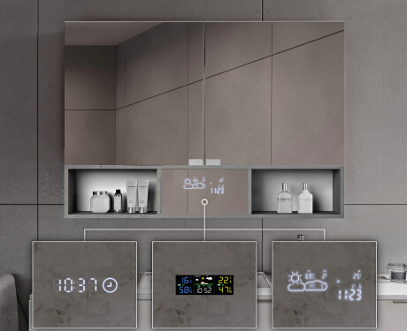 Armário De Casa De Banho LED Emma - De 2 Portas 100 x 72cm #8