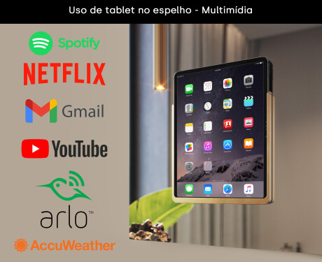 Espelho LED Moderno Arredondado com Moldura iPad Displine L141 #3