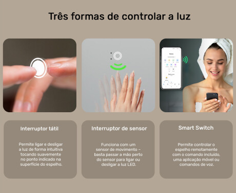 Espelho LED Moderno Arredondado com Moldura iPad Displine L141 #5