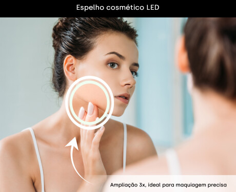 Espelho LED Moderno Arredondado com Moldura iPad Displine L141 #6