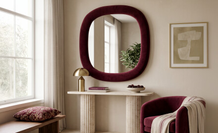 Espelho estofado de design - Velora Arco