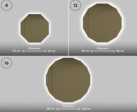 Espelho redondo com luz LED L112 #10