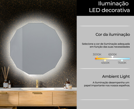Espelho redondo com luz LED L112 #5