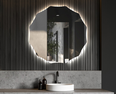 Espelho redondo com luz LED L193
