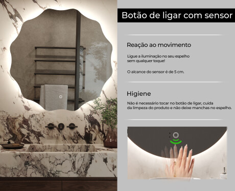 Espelho redondo com luz LED L193 #10