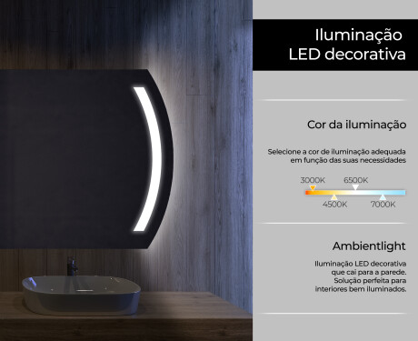 Espelho Para Casa De Banho Com Iluminação LED L67 #4