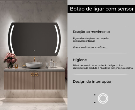 Espelho Para Casa De Banho Com Iluminação LED L67 #6