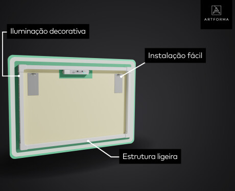Espelho Para Casa De Banho Com Iluminação LED L68 #3