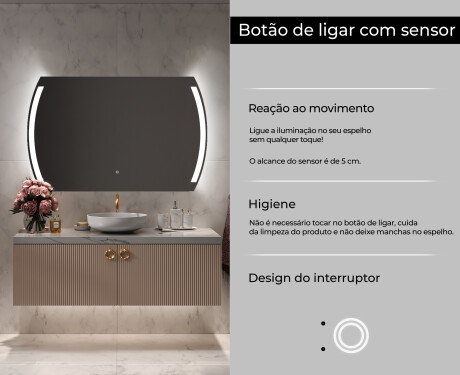 Espelho Para Casa De Banho Com Iluminação LED L68 #6