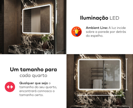 Espelho Para Casa De Banho Com Iluminação LED L141 #5