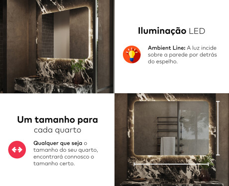 Espelho Para Casa De Banho Com Iluminação LED L142 #5