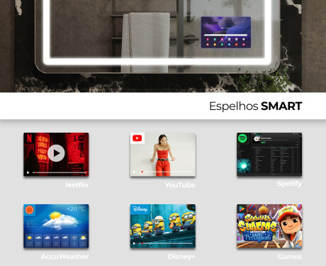 Espelho Para Casa De Banho Com Iluminação LED L143 #3