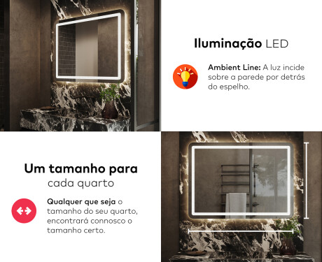 Espelho Para Casa De Banho Com Iluminação LED L143 #5