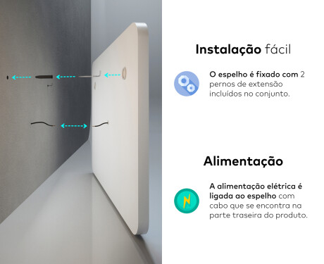 Espelho Para Casa De Banho Com Iluminação LED L143 #11